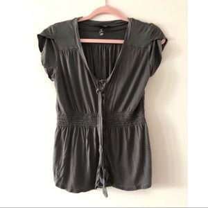 H&M Button Down Grey Top